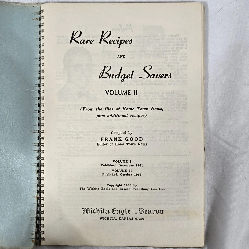 Rare Vintage 1963 Recipes And Budget Saves Cookbook Volume 2 | Home Town News